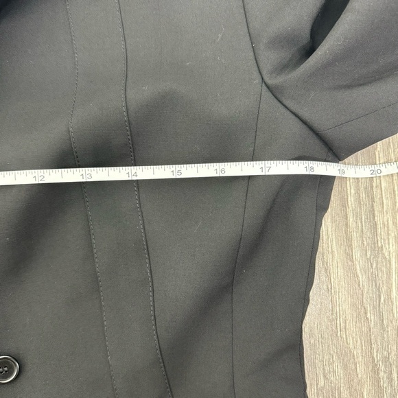 AKRIS Punto Wool Blend Blazer Jacket Suiting Size 6 Black Hook Front Vintage - Picture 12 of 15